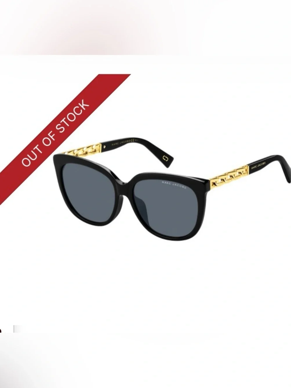 Marc Jacobs 334/F/S Black sunglasses gold chain detail classic Audrey Hepburn